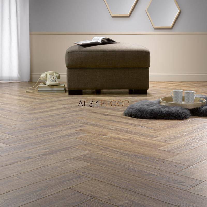 Ламинат "Alsafloor" Herringbone Дуб Балеарский (640*143*12 мм) — купить в Иваново