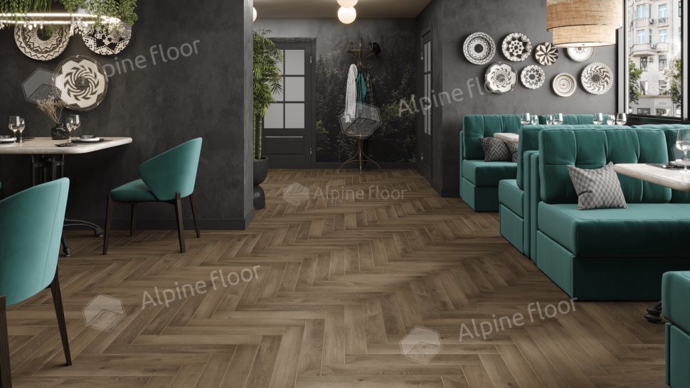 Ламинат "Alpine Floor" Herringbone 12 PRO Дуб Анжу (606*101*12 мм) — купить в Иваново