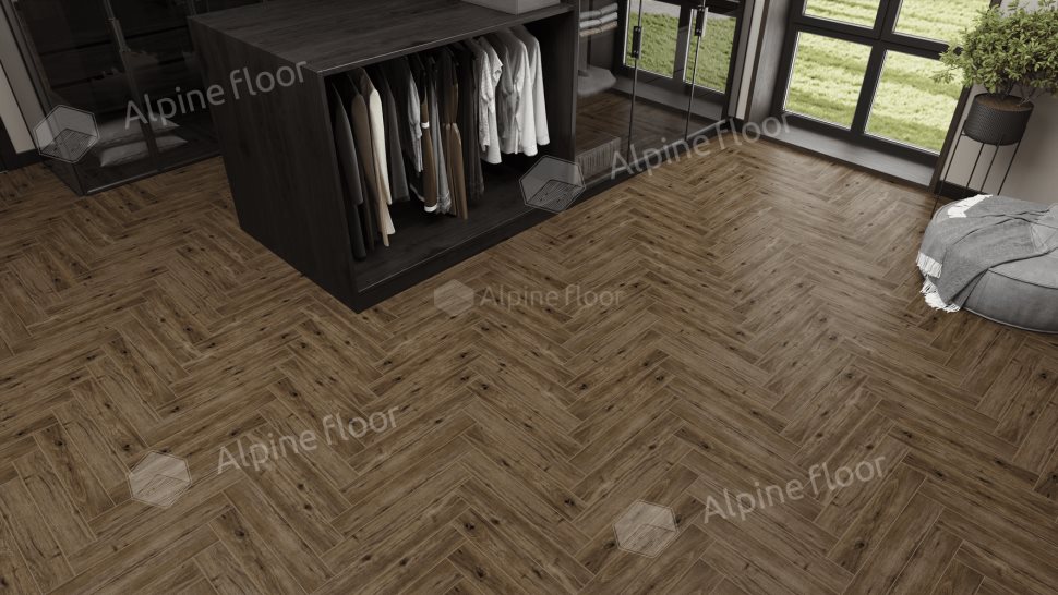 Ламинат "Alpine Floor" Herringbone 12 PRO Дуб Бордо (606*101*12 мм) — купить в Иваново