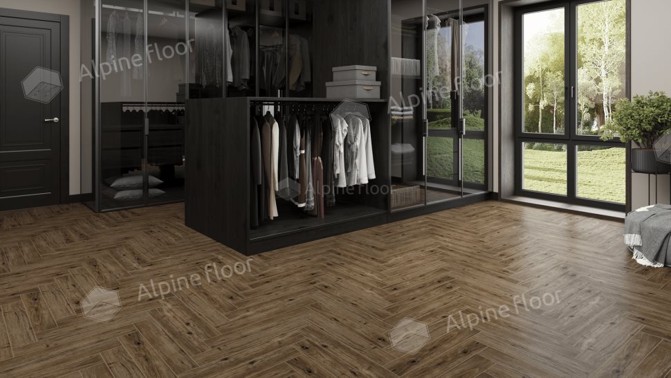Ламинат "Alpine Floor" Herringbone 12 PRO Дуб Бордо (606*101*12 мм) — купить в Иваново